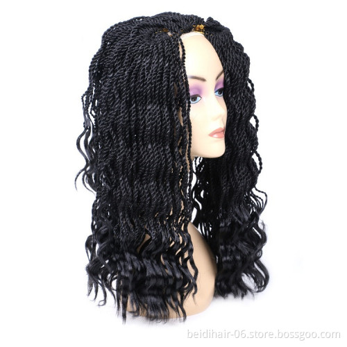 Wavy Senegalese Twist Braids Crochet Hair with Loose Curl Ends Twisted Braid Hair Extension14inch 35 Strands